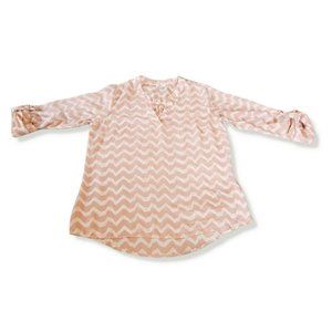Charming Charlie Sheer Blouse Womens Size Large L Long Sleeve